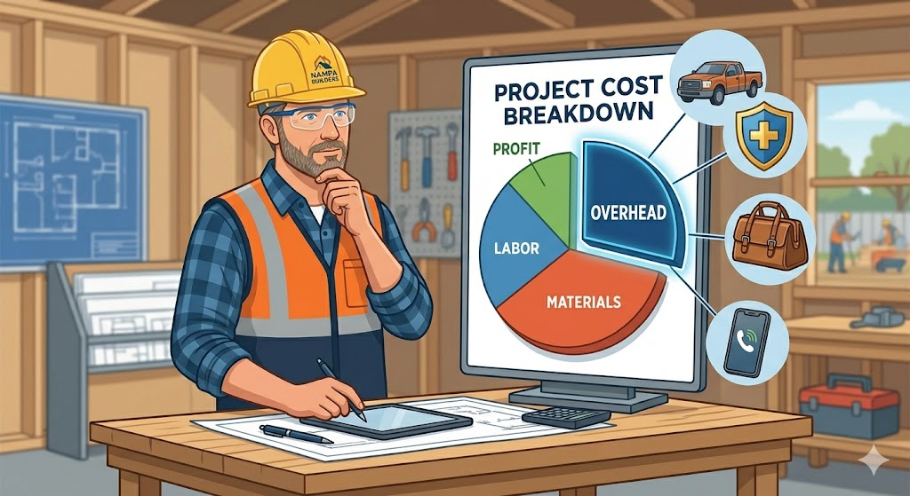 Contractor overhead percentage breakdown chart