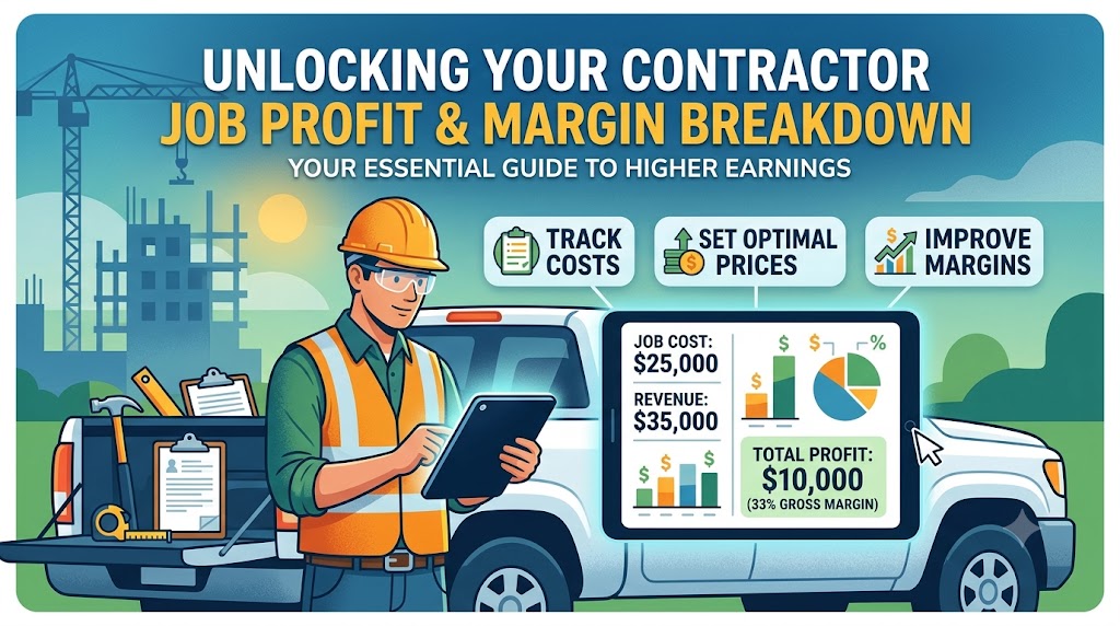 Contractor reviewing profit margin breakdown by trade