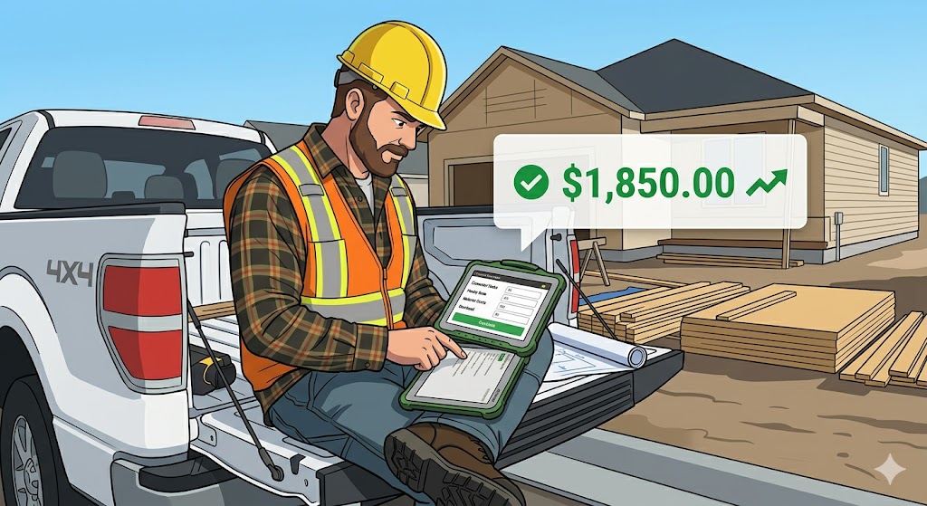 Job profit calculator showing contractor pricing results